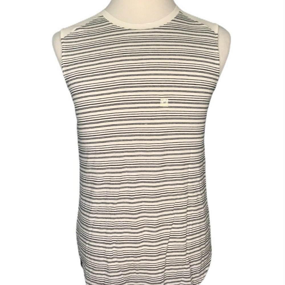 LOFT ANN TAYLOR Women's Blouse Top M Medium New with Tags Striped Cream Black